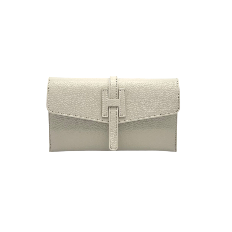 Italian Leather Wallet Crossbody - Cream