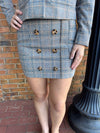Bishop and Young plaid front button skirt