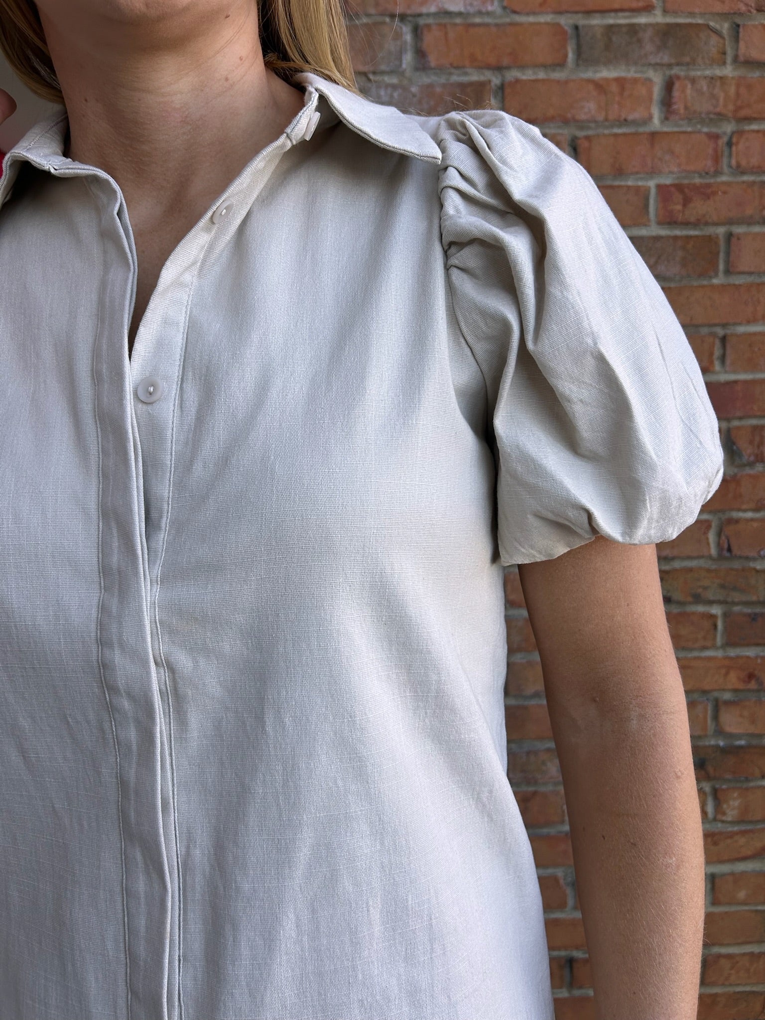 Oatmeal Button Down Dress