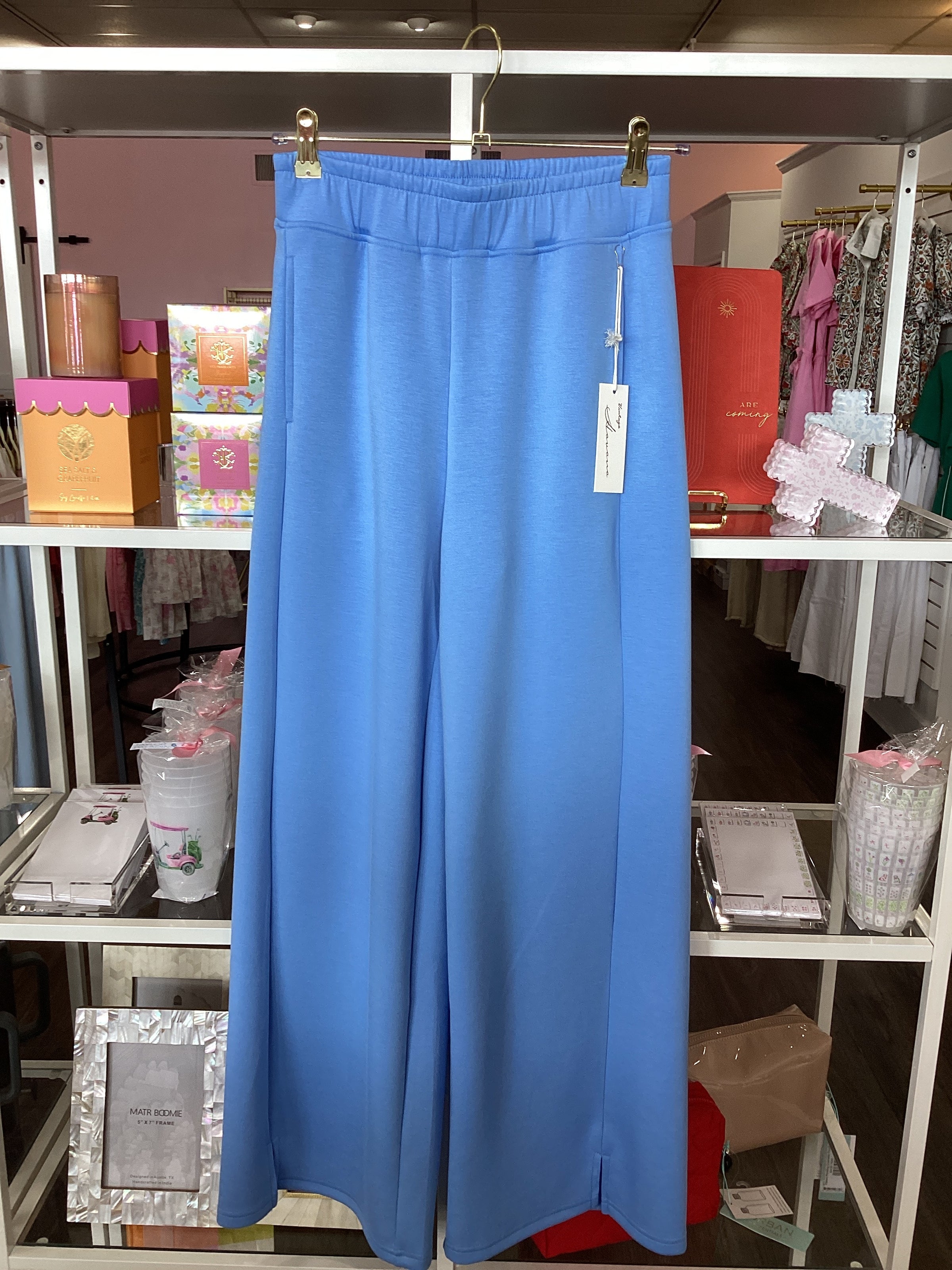 Blue Cloud Fleece Wide Leg Pant