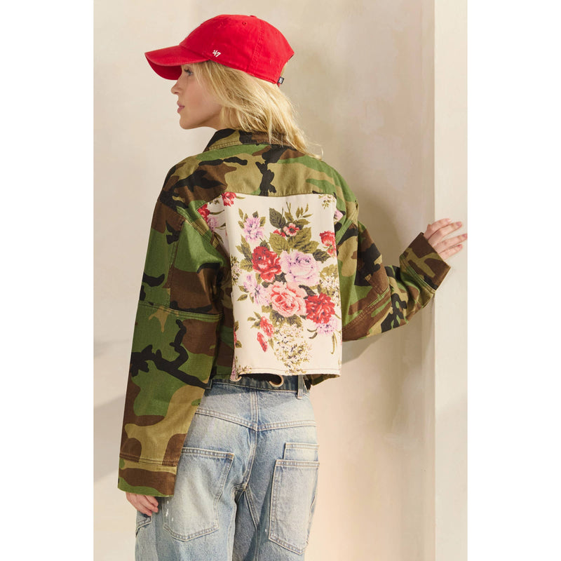 Camo Sequin Floral Jacket