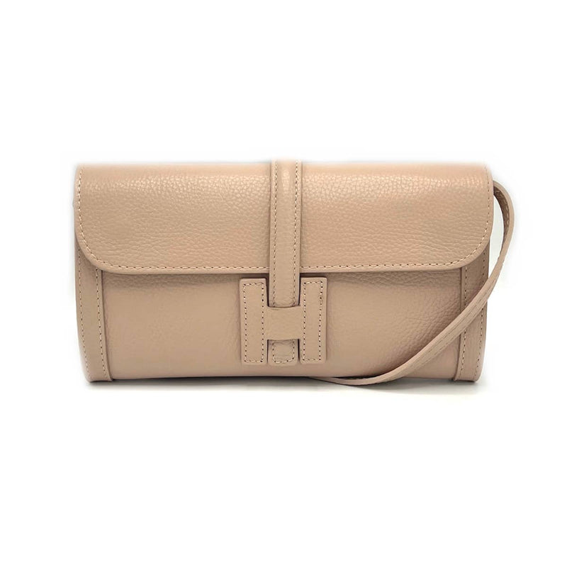 Italian Leather Crossbody - Taupe