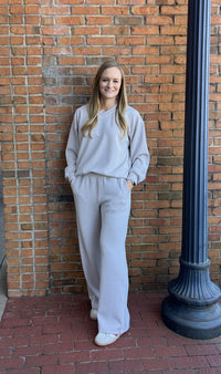 Modal Scuba piping pants- beige