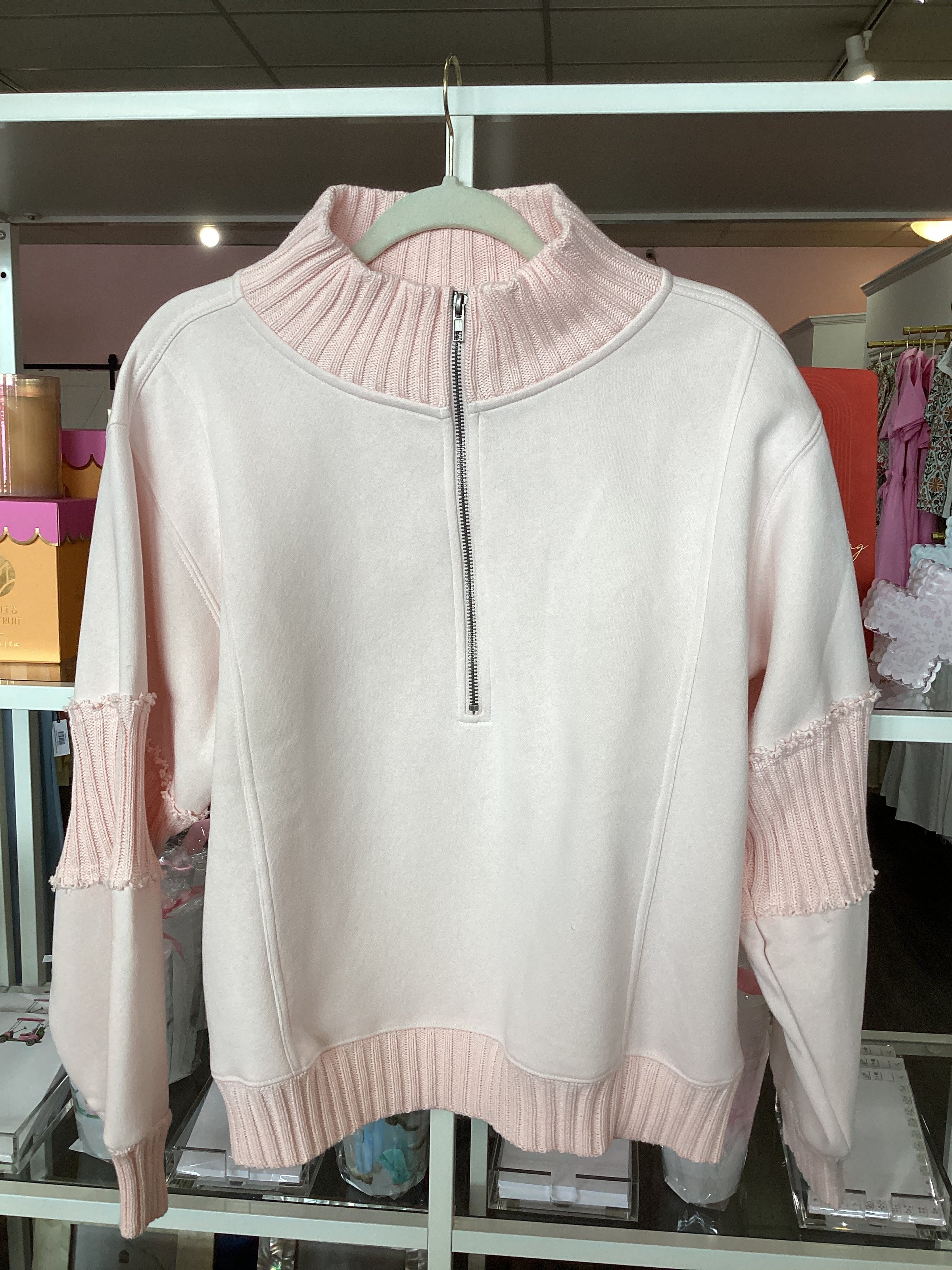 Pink Vintage Fleece Quarter Zip