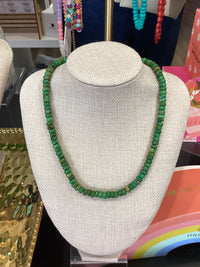 Green bead necklace