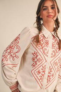 Ready for Business Embroidered Top