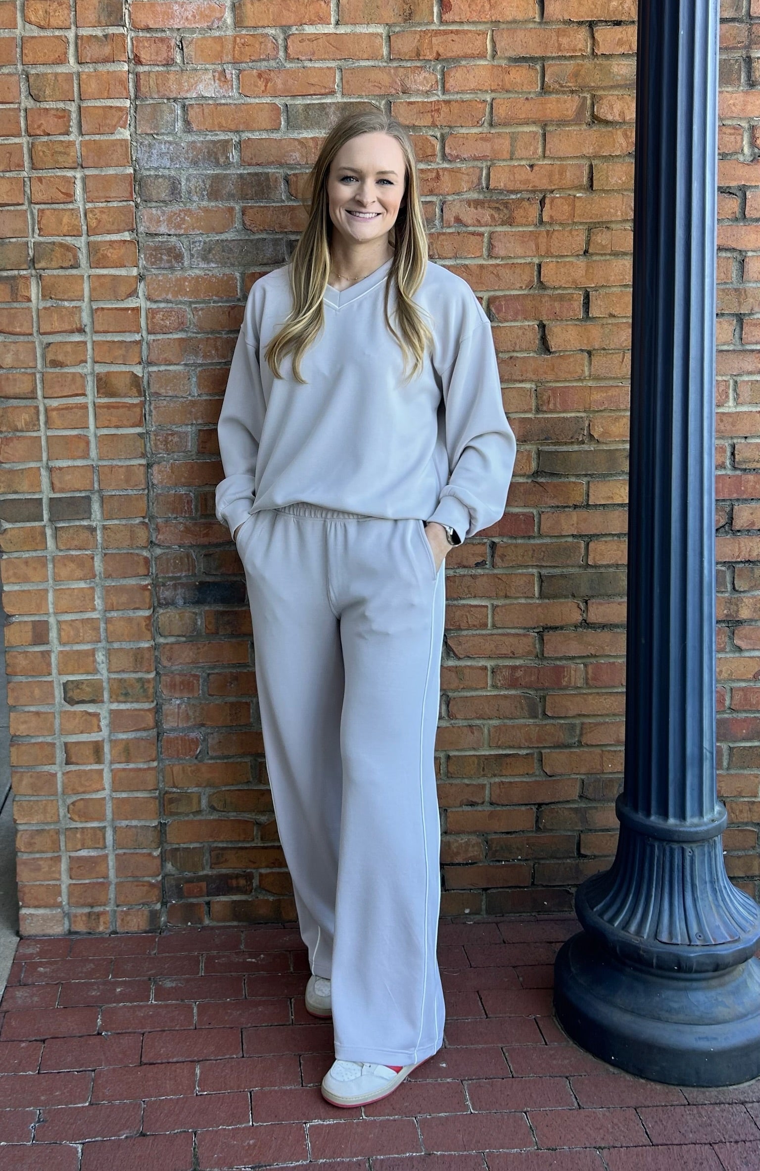 Modal Scuba piping pants- beige