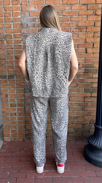 Davi and Dani Mocha Leopard Top