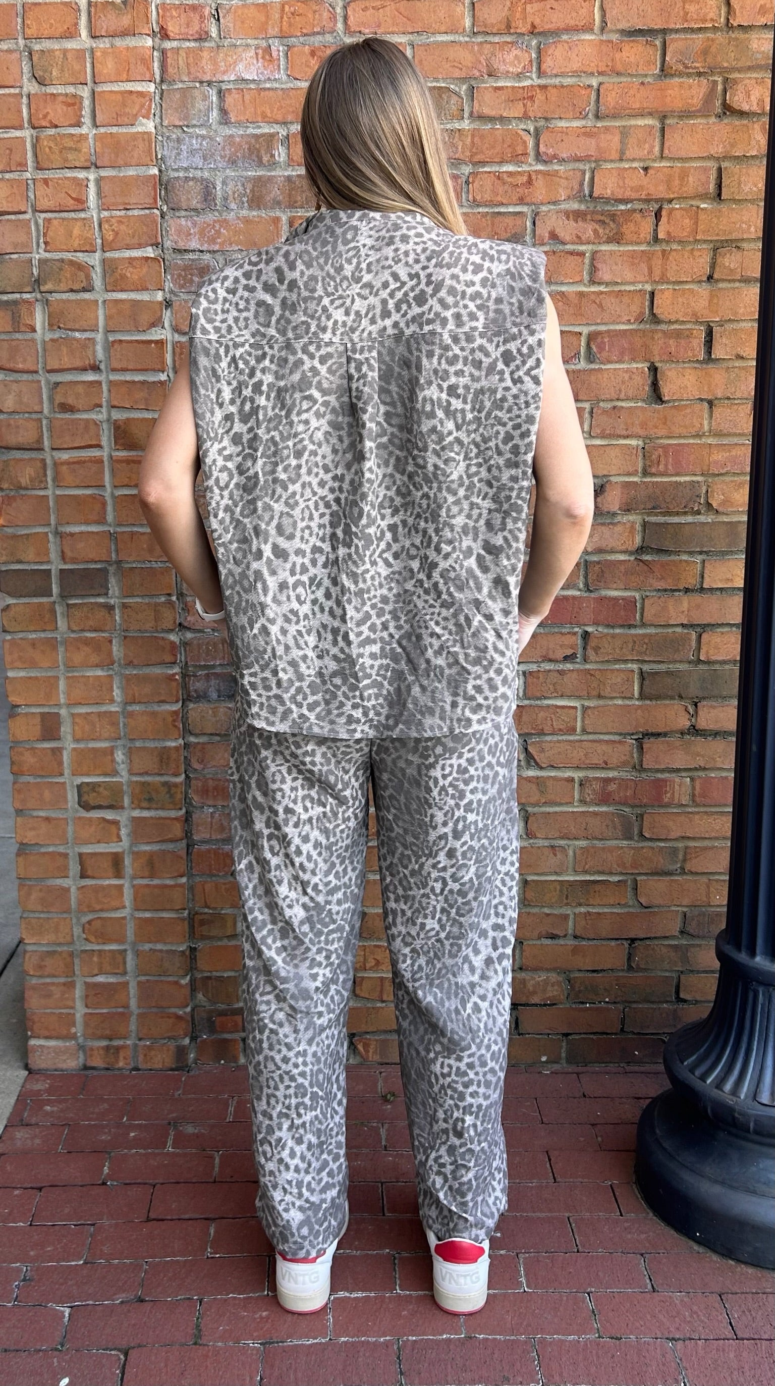 Davi and Dani Mocha Leopard Top