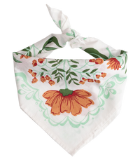 Handker White Floral Bandana Scarf