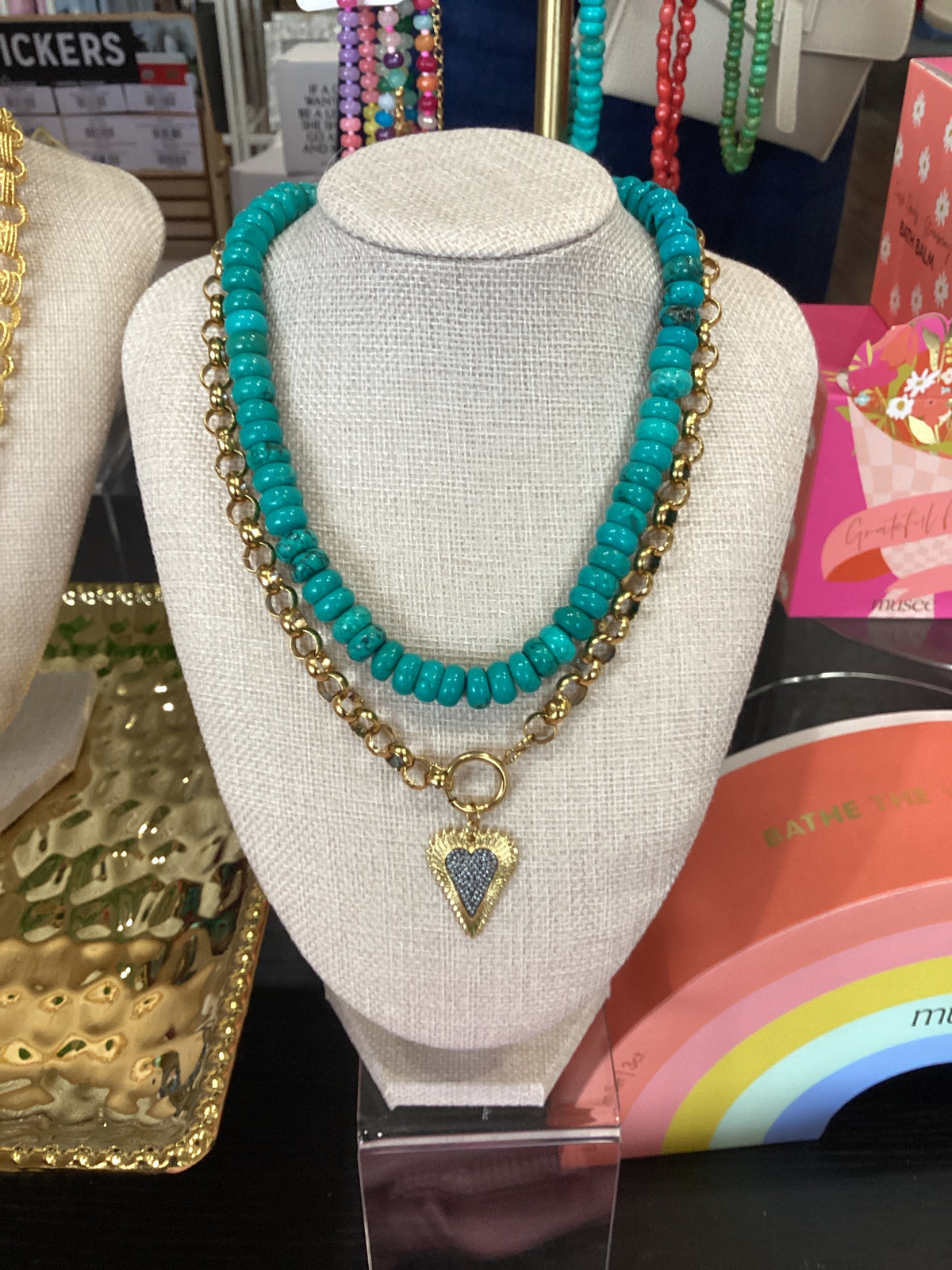 Turquoise beaded necklace