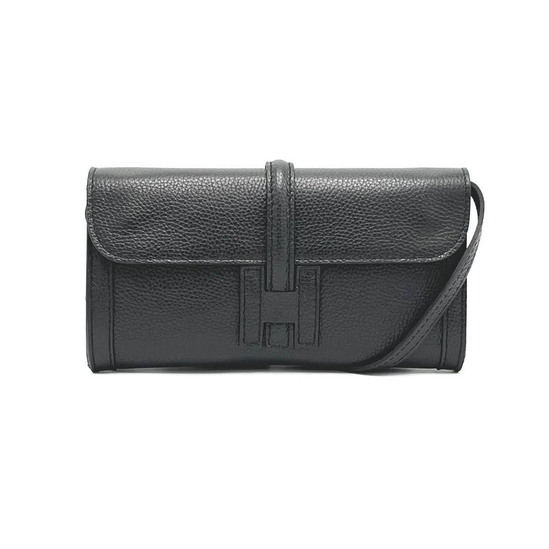 Italian Leather Crossbody - Black