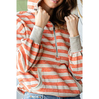 Orange and Tan stripe hoodie