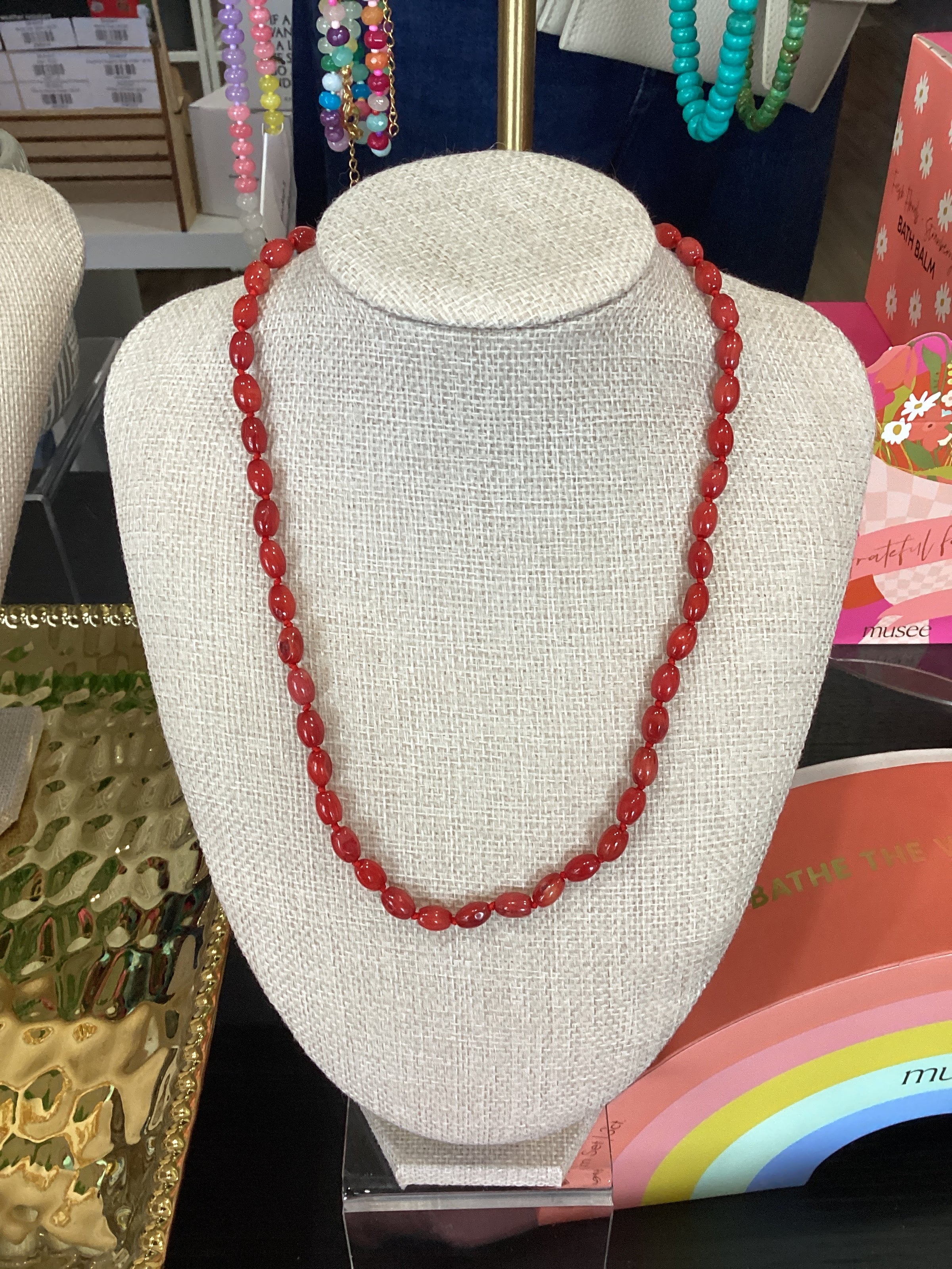 Red bead necklace