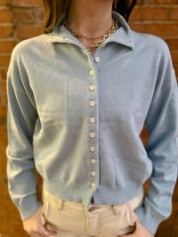 Mallory Powder Blue Button up Cardigan