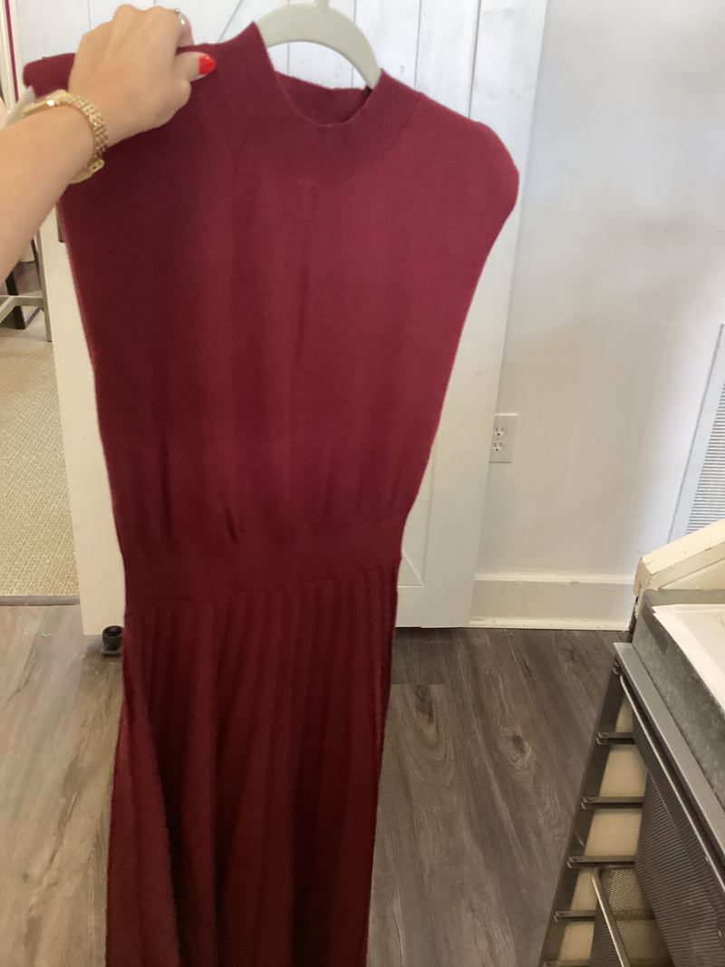 Burgundy Sleeveless Knit Maxi Dress