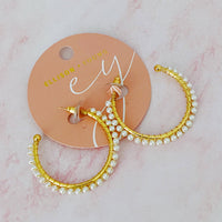 Pearl hoop earrings
