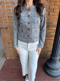 Bishop young plaid button up jacket