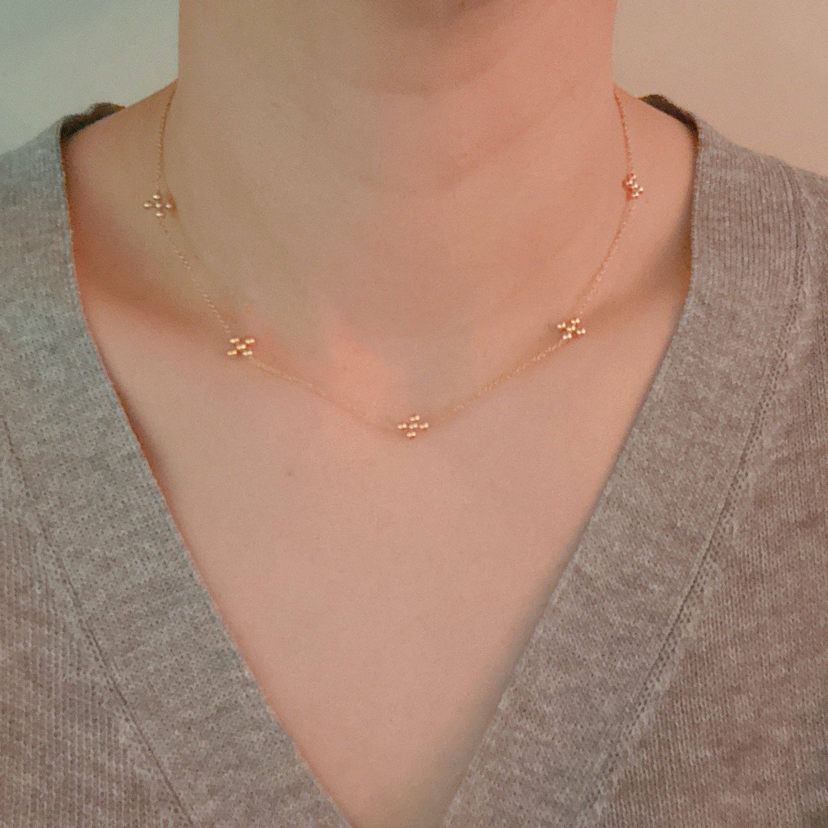 Mini cross bead necklace