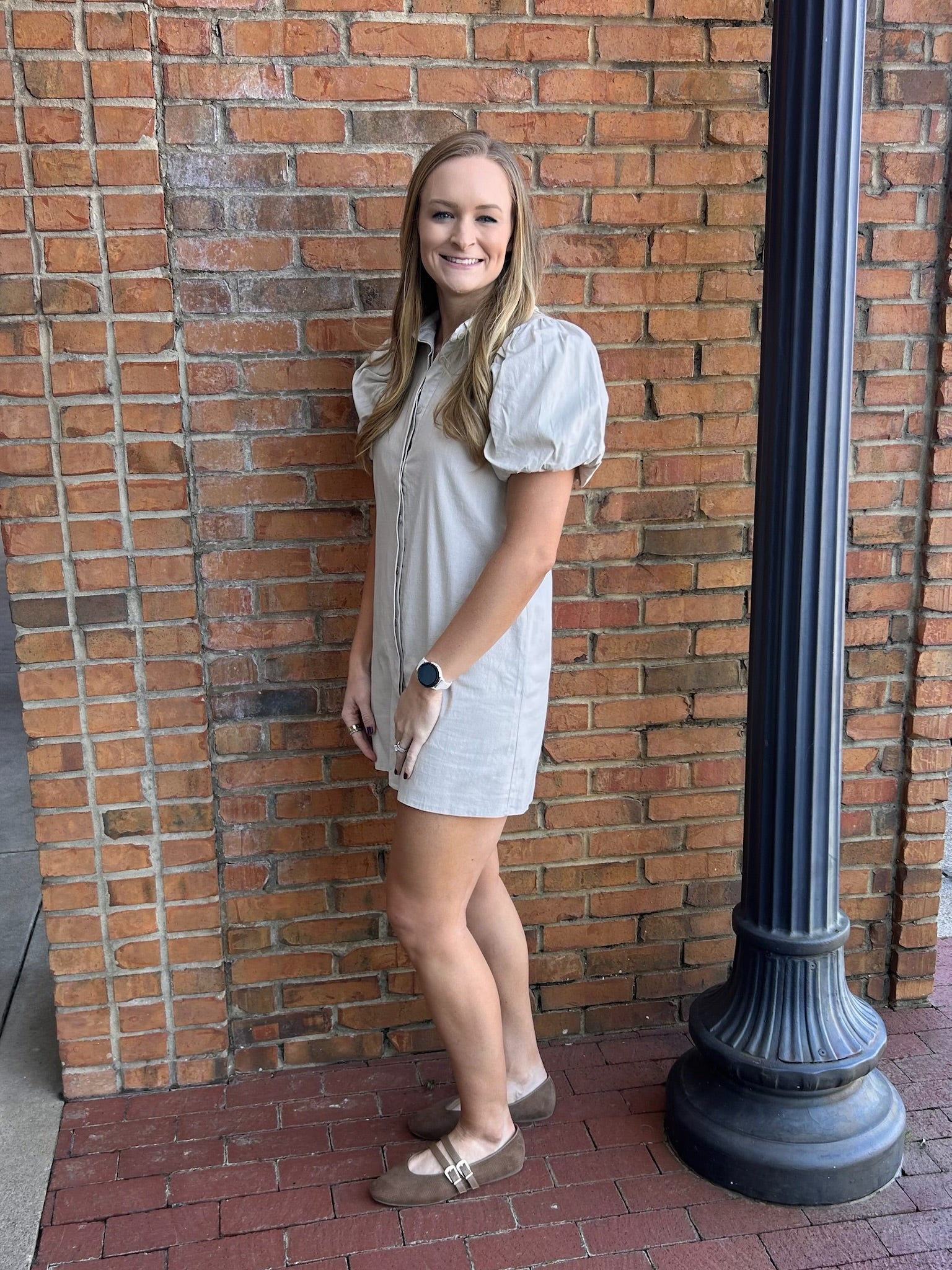 Oatmeal Button Down Dress