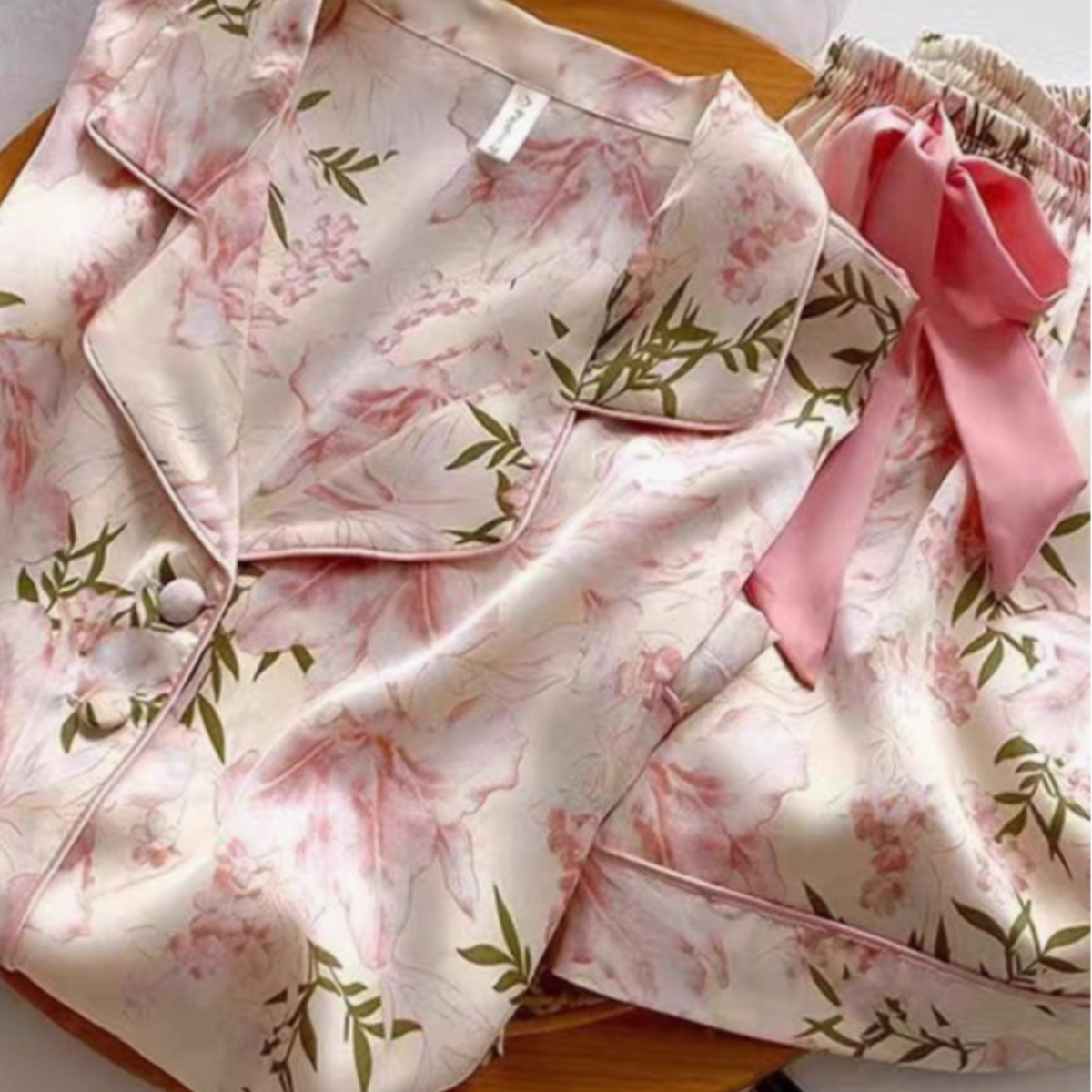 Floral Satin Pajama Set