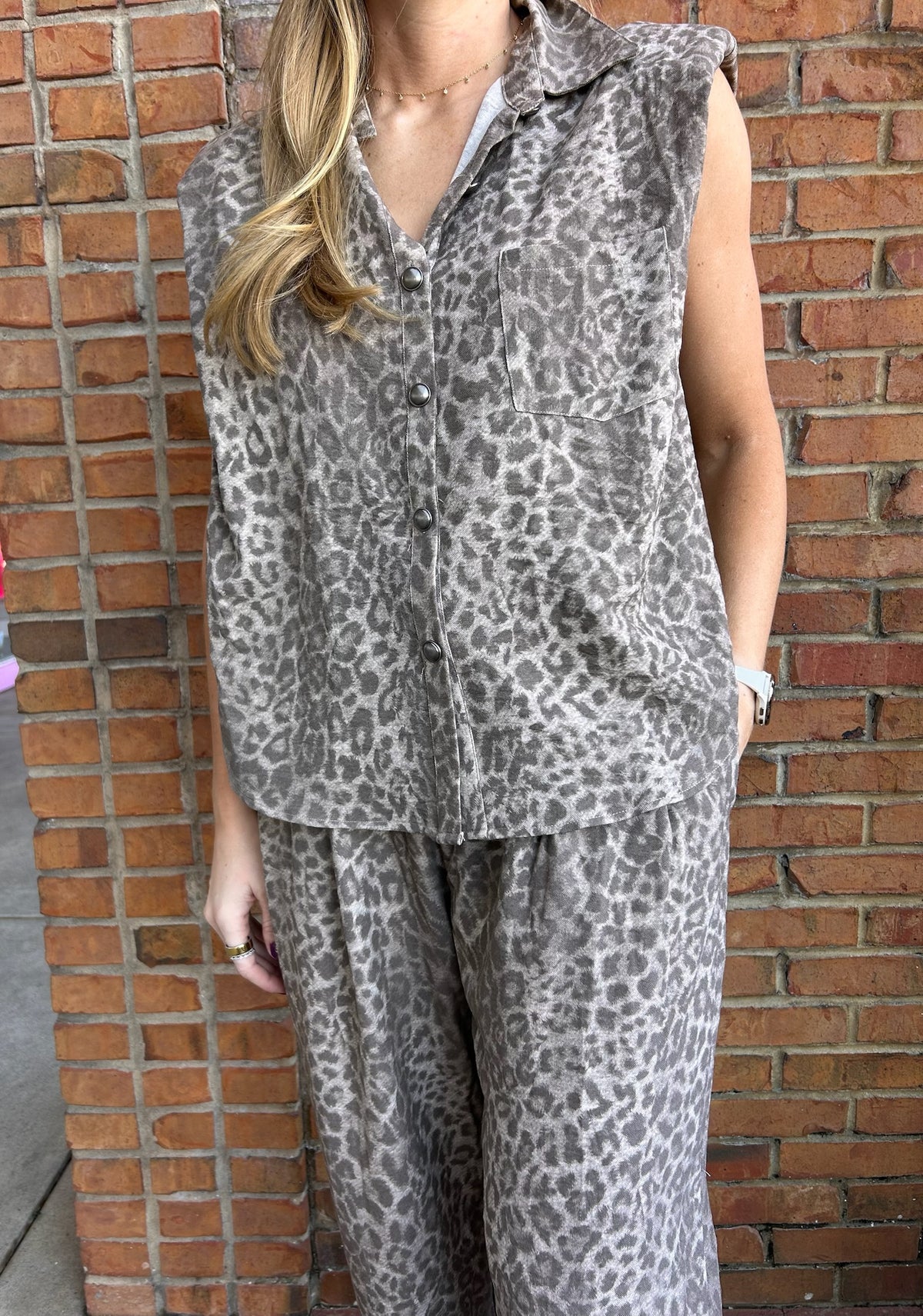 Davi and Dani Leopard Wide Leg  Pants