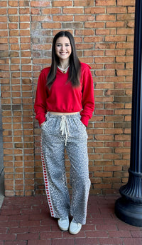Leopard heart pants