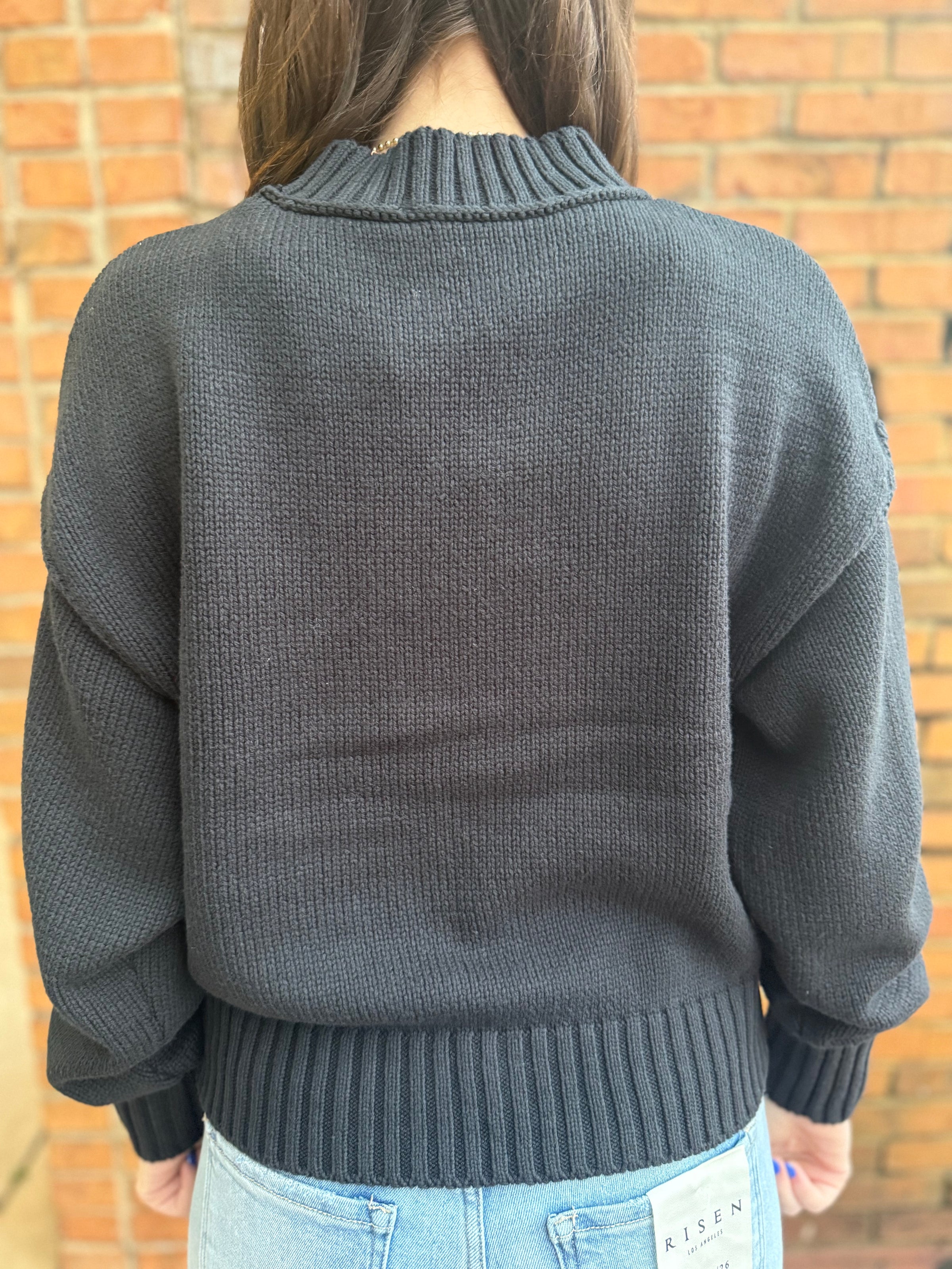 Split Hem Sweater - Black