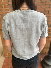 Cable Knit Sweater - Gray