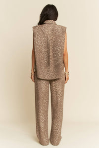 Davi and Dani Mocha Leopard Top