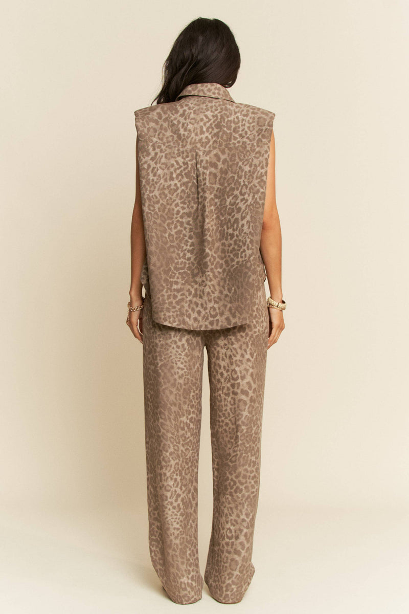 Davi and Dani Mocha Leopard Top