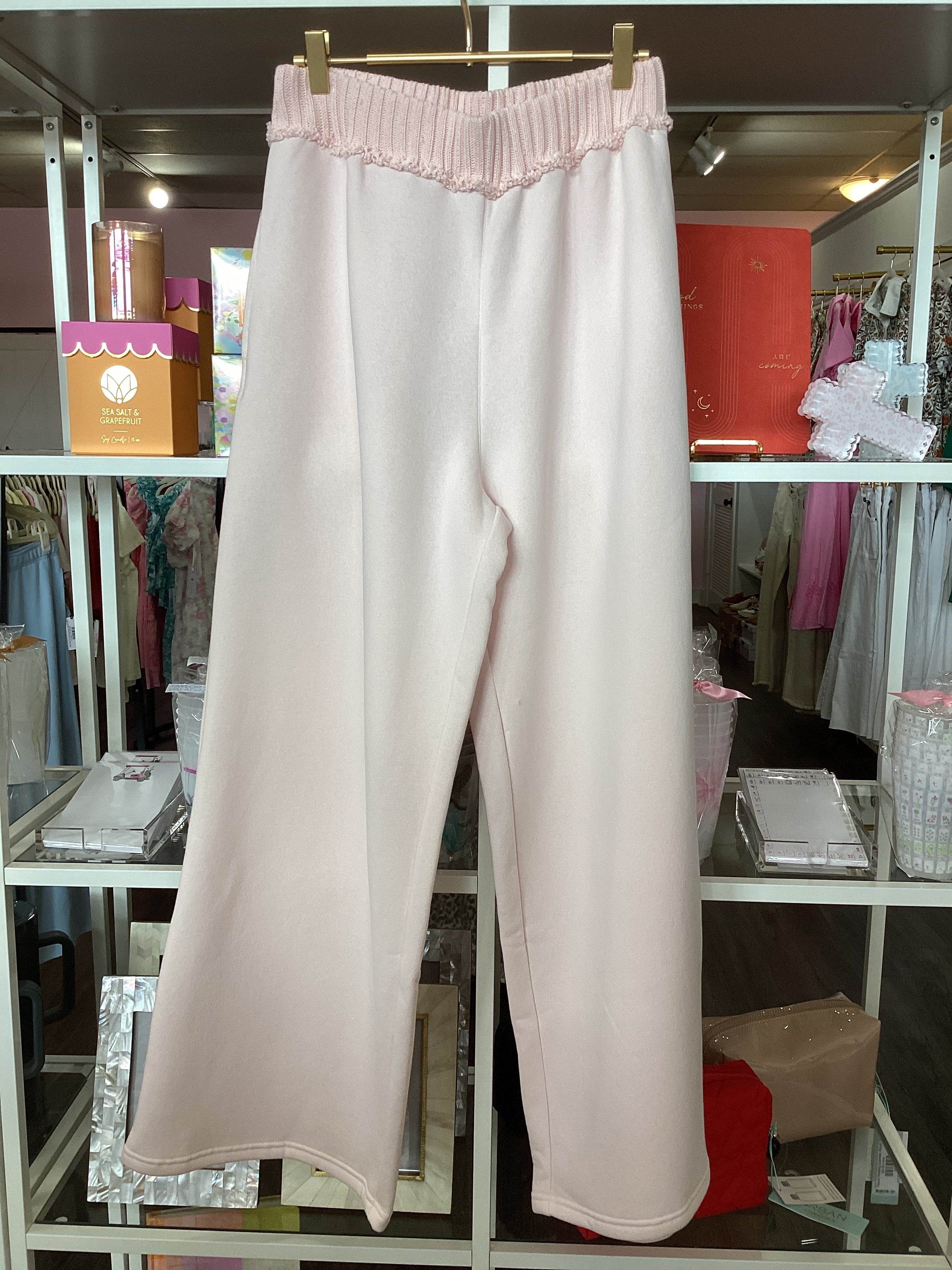 Pink Vintage Fleece Wide Leg Pant