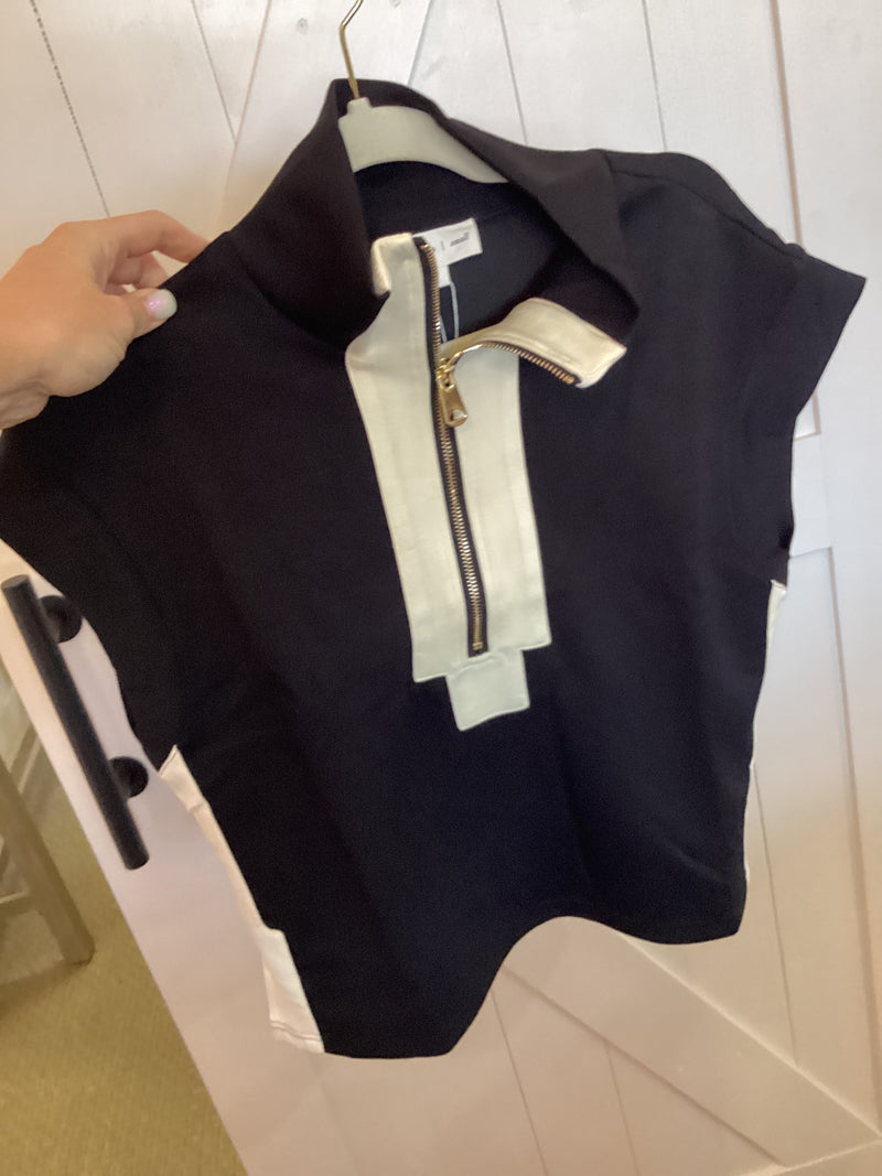 Feels Like Home Top - Black/Ivory