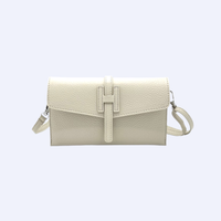 Italian Leather Wallet Crossbody - Cream