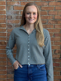 Mod Ref The Elisa Cardigan - Brown Stripe