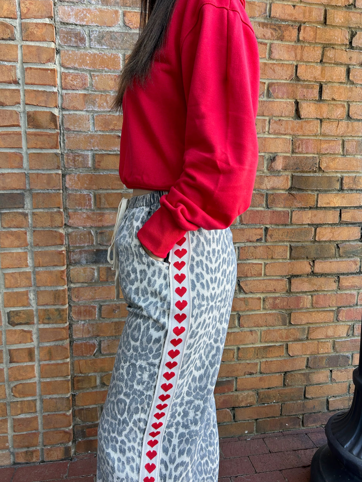 Leopard heart pants