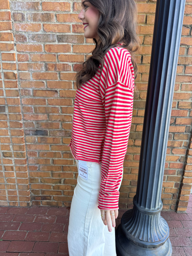 Mod Ref The Elisa Cardigan - Red Stripe