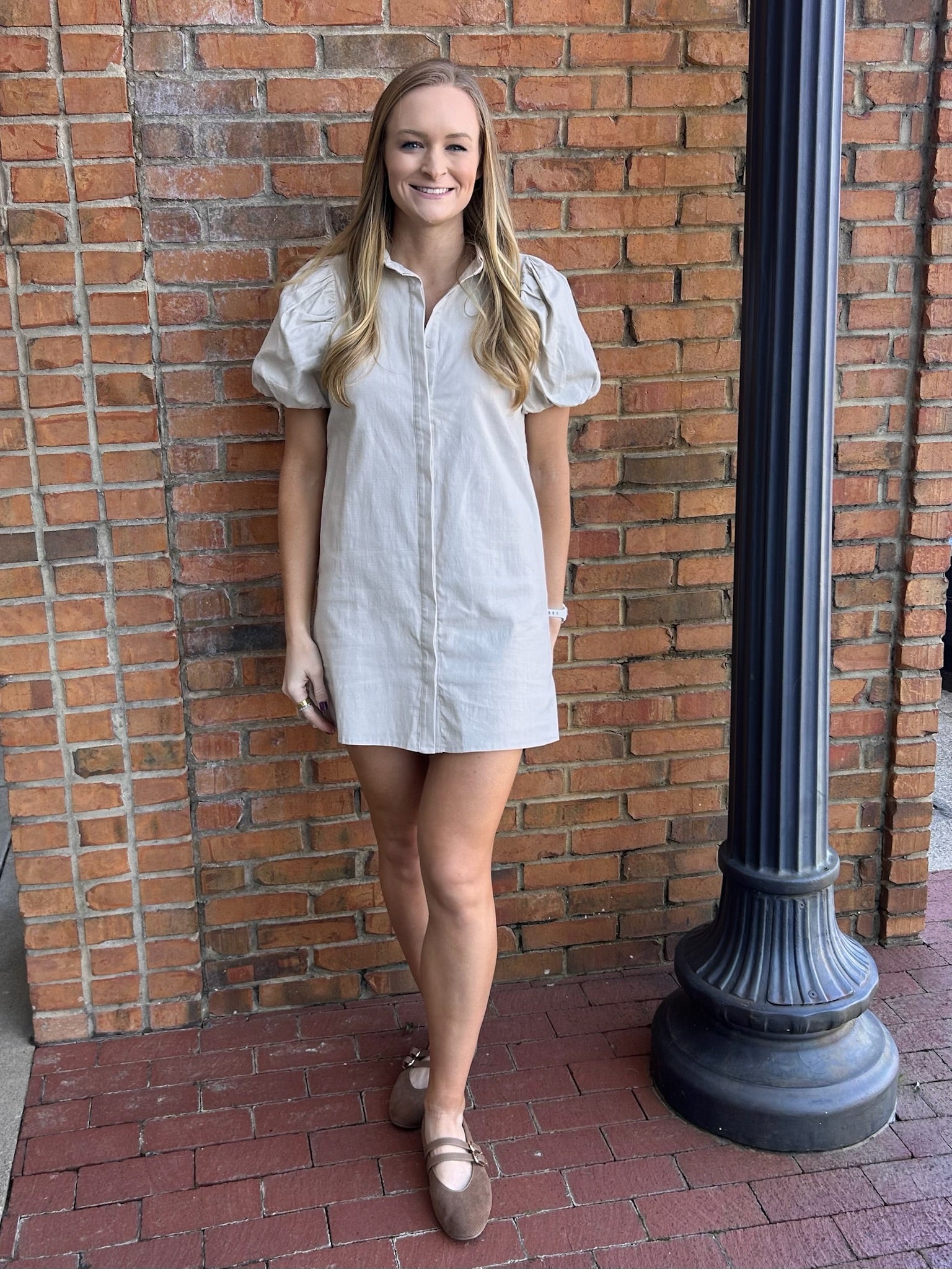 Oatmeal Button Down Dress