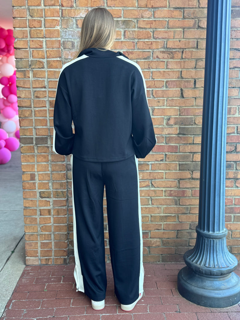 Entro Black And Cream At Leisure Pants