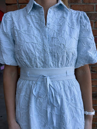 Floral embroidery mini dress