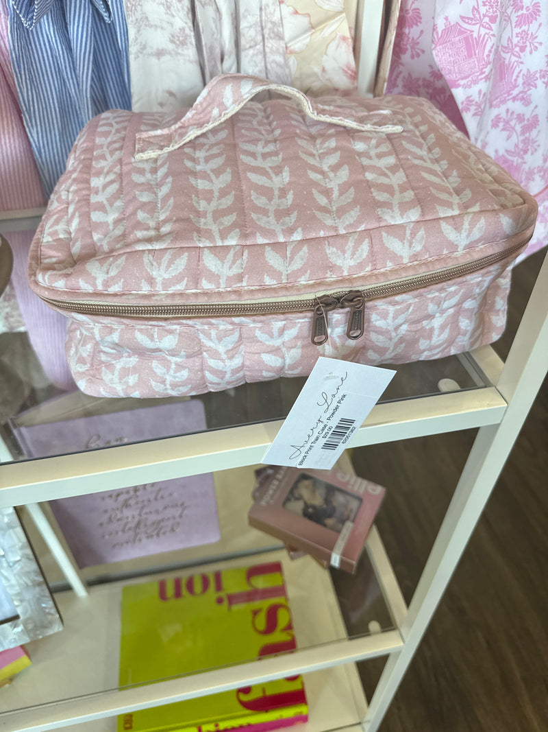 Block Print Train Case - Powder Pink