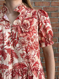 TCEC Floral Print Ruffled Mock Dress