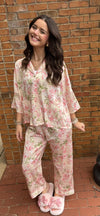 Floral Satin Pajama Set