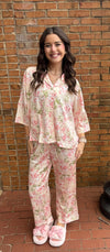 Floral Satin Pajama Set