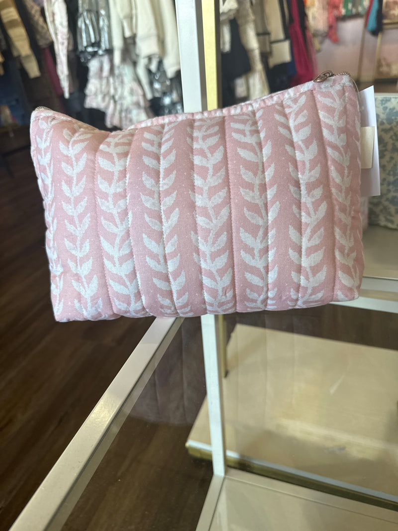 Block Print Clutch - Powder Pink