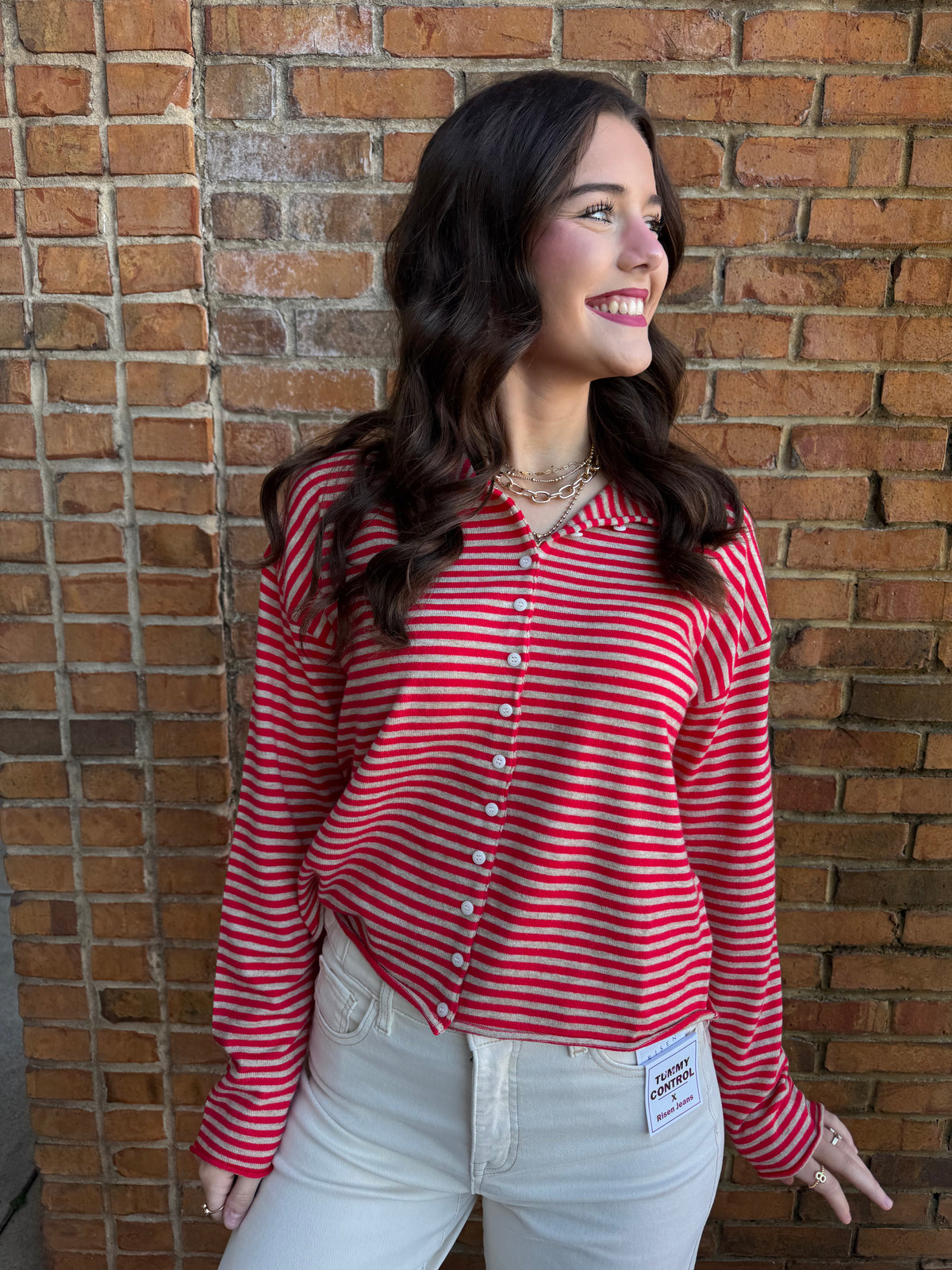 Mod Ref The Elisa Cardigan - Red Stripe