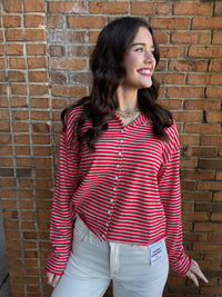 Mod Ref The Elisa Cardigan - Red Stripe