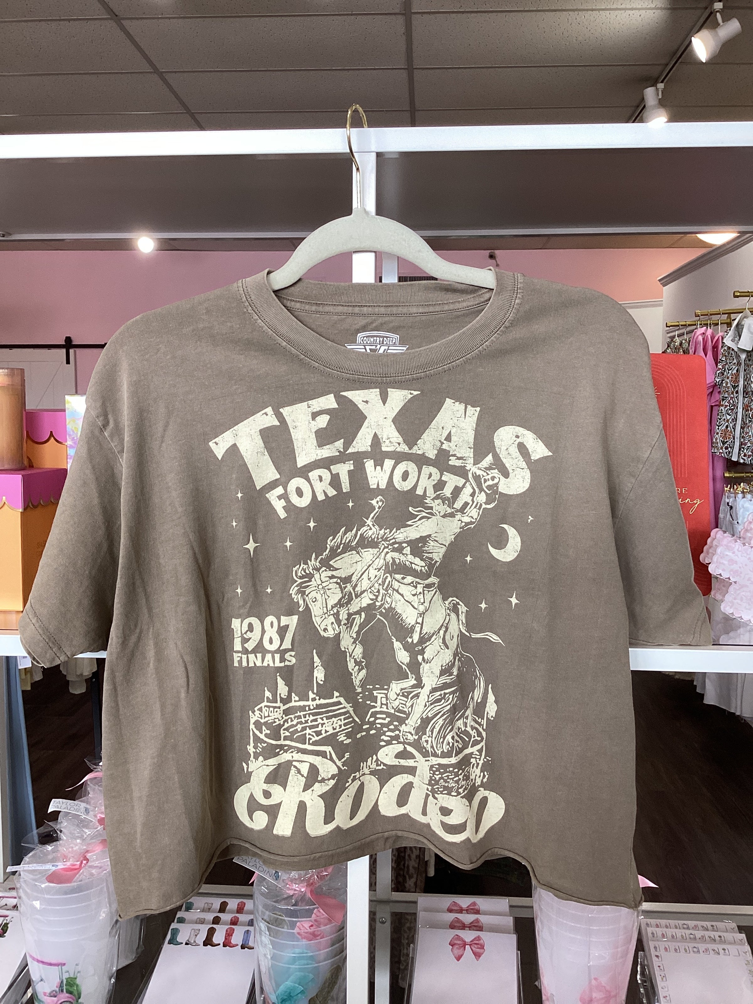 Fort Worth Rodeo Raw Hem Graphic Tee