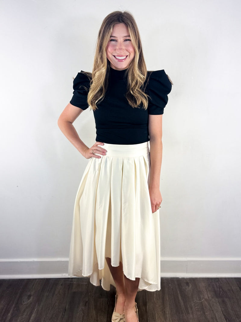 Tea Time High Low Midi Skirt