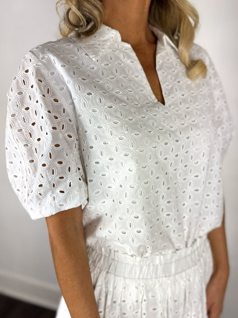 Eyelet Love You Top